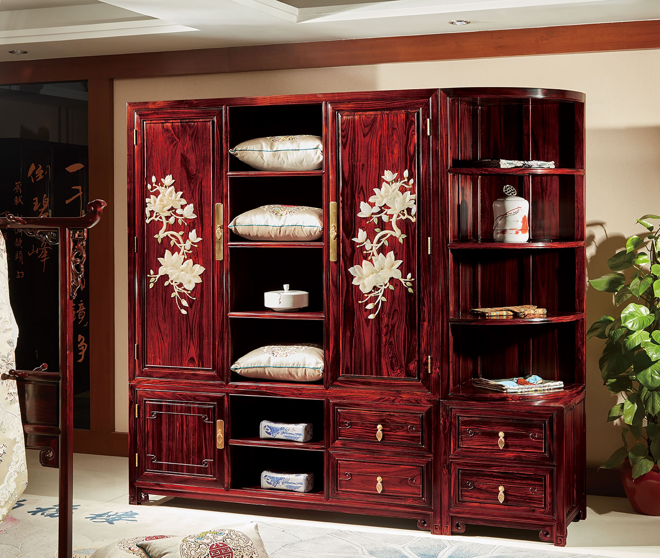 平安玉蘭衣柜+轉角柜